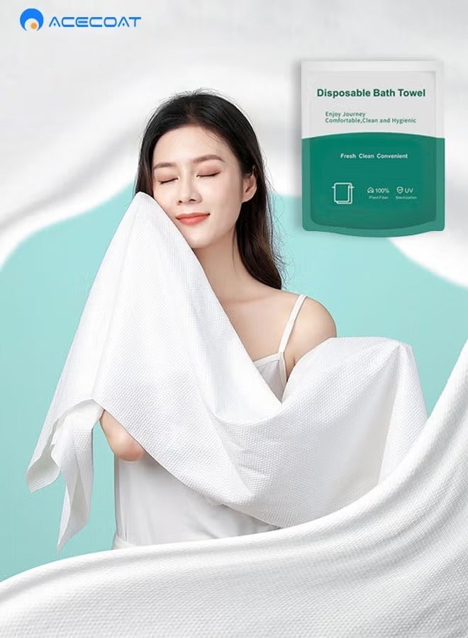 ACECOAT Disposable Bath Towels, 140*65cm  Large Durable Portable Thicken Individually Wrapped Bath Towels, Pure Cotton Body Towel with Powerful Water Absorption, Portable Travel Towel for Travel,Hotel, Trip, Camping - Image 1